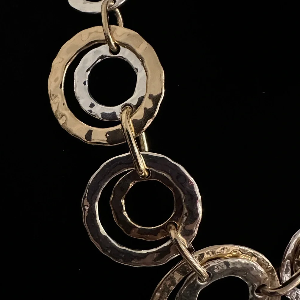 Gold & Silver Circle Necklace - Picture 3 of 7